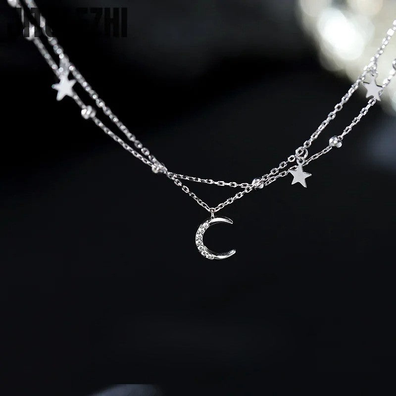 PULSEIRA LUA E ESTRELAS CRAVEJADAS PRATA 925 - PUL1522