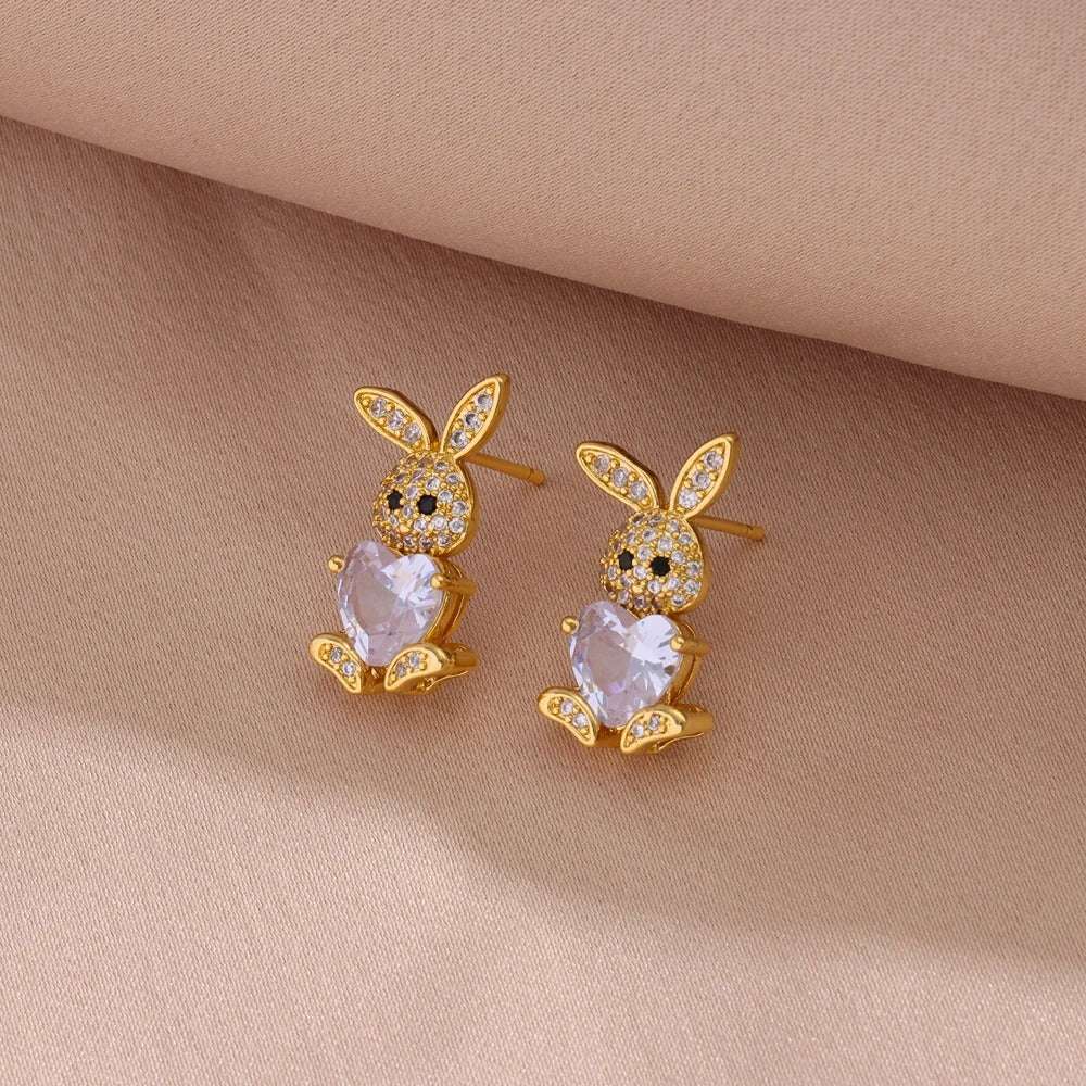 CONJUNTO PÁSCOA CRAVEJADO BANHADO EM OURO 18K - CONJ334