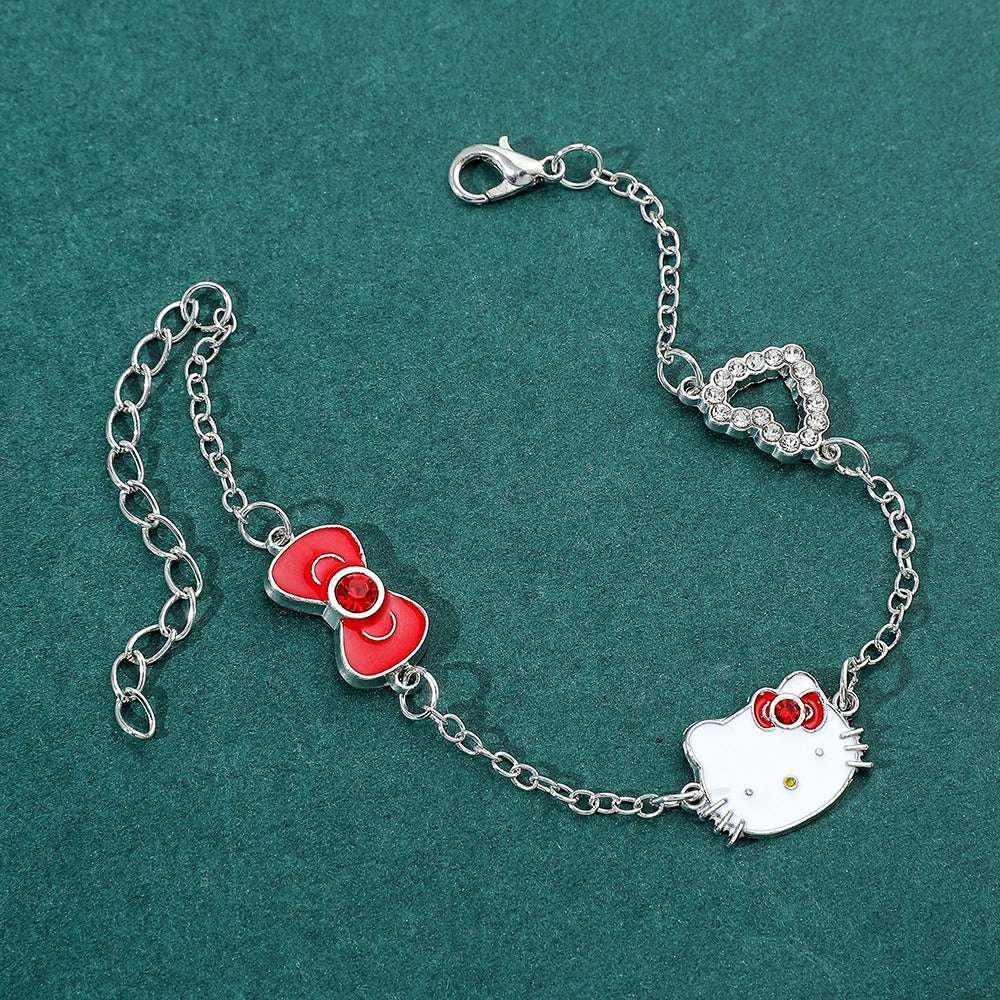 PULSEIRA HELLO KITTY CRAVEJADA PRATA 925 - PUL148