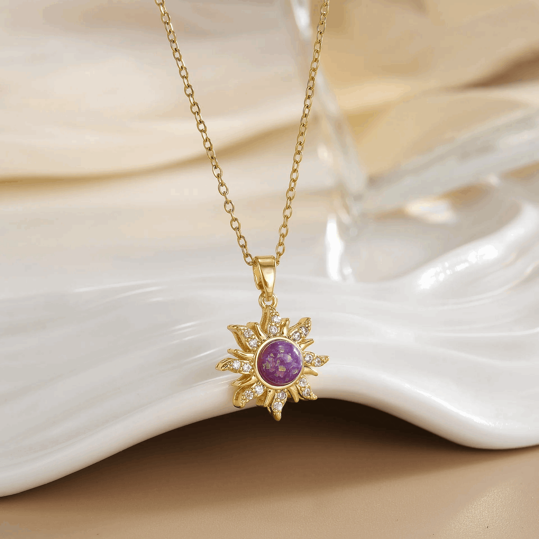 COLAR SOL RAPUNZEL CRAVEJADO BANHADO EM OURO 18K - GARG68