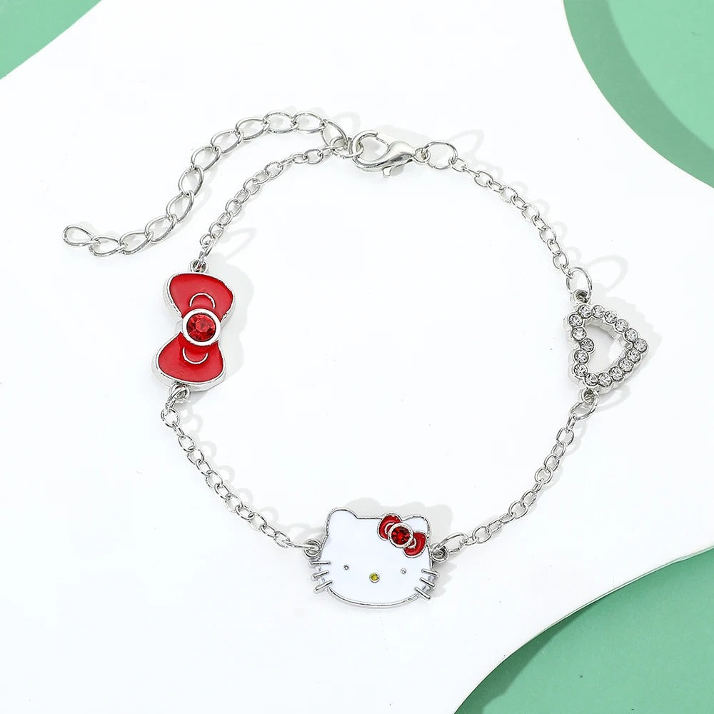 PULSEIRA HELLO KITTY CRAVEJADA PRATA 925 - PUL148