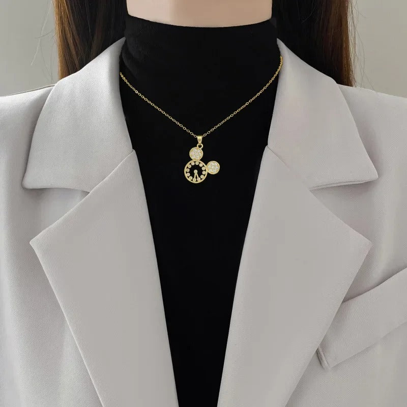 COLAR MICKEY CRAVEJADO BANHADO EM OURO 18K - GARG741