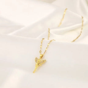 COLAR FADA CRAVEJADA BANHADO EM OURO 18K - GARG1322