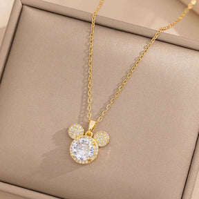 COLAR MICKEY PONTO DE LUZ BANHADO EM OURO 18K - GARG277