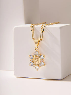 COLAR  NOSSA SENHORA BANHADO EM OURO 18K - GARGSI879
