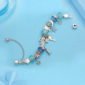 PULSEIRA PANDORA OCEANO COM BERLOQUES PRATA 925 - PUL1577