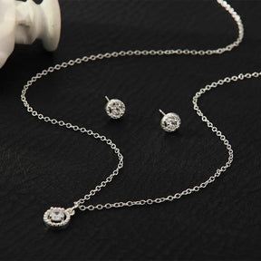 SUPER CONJUNTO PONTOS DE LUZ CRAVEJADOS PRATA 925 - CONP801