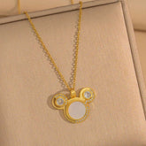 COLAR MICKEY ESPELHADO BANHADO EM OURO 18K - GARG74