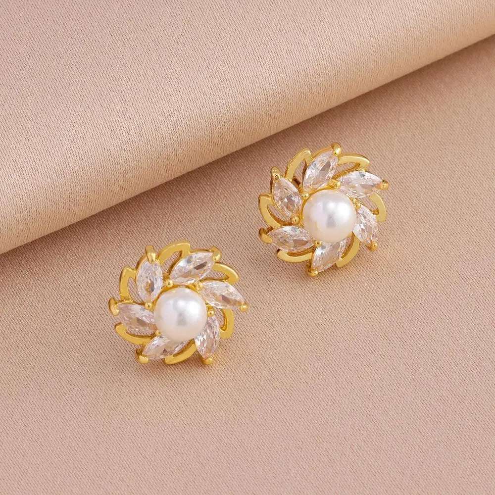 CONJUNTO SOL DE PÉROLAS BANHADO EM OURO 18K - CONJ712
