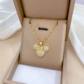 COLAR MICKEY CRAVEJADO BANHADO EM OURO 18K - GARG14