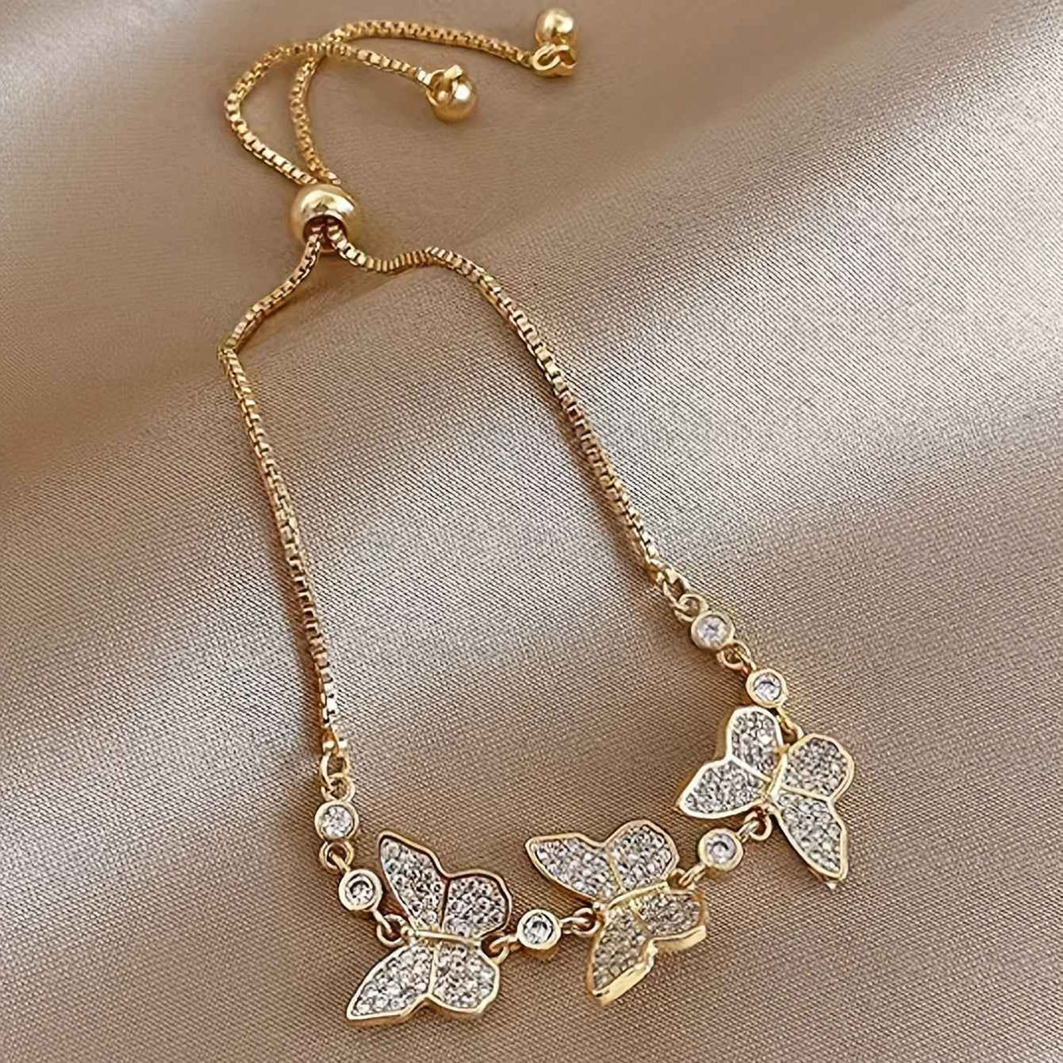 PULSEIRA BORBOLETAS BANHADA EM OURO 18K - PLSI 971