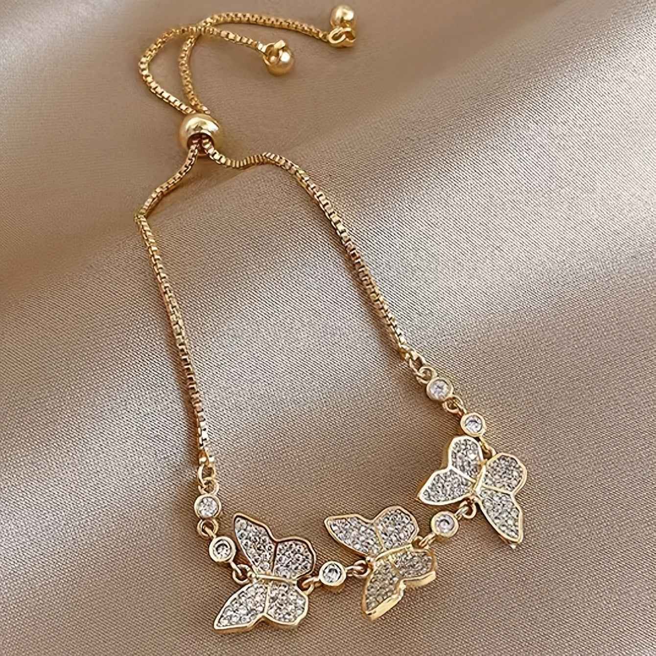 PULSEIRA BORBOLETAS BANHADA EM OURO 18K - PLSI 971