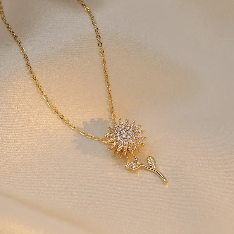 COLAR GIRASSOL BANHADO EM OURO 18K - GARG106