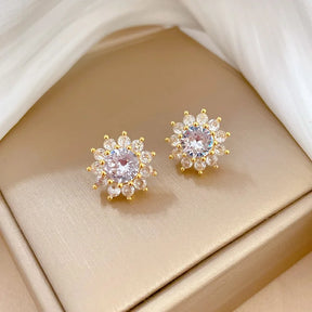 CONJUNTO GIRASSOL DE ZIRCÔNIAS BANHADO EM OURO 18K - CONJ333