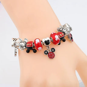 PULSEIRA PANDORA DISNEY COM BERLOQUES CRAVEJADOS PRATA 925 - PUL133