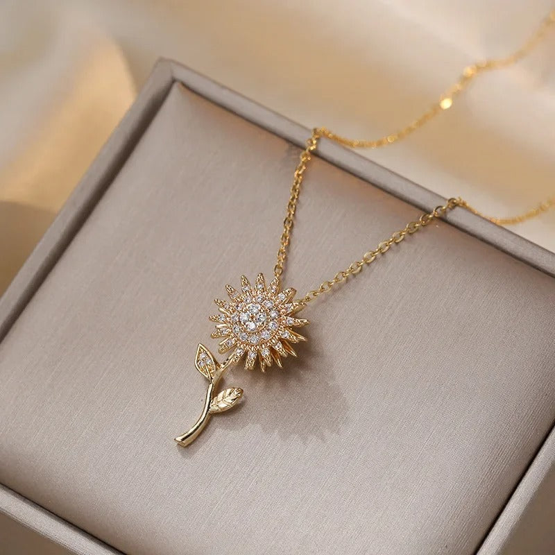 COLAR GIRASSOL BANHADO EM OURO 18K - GARG106