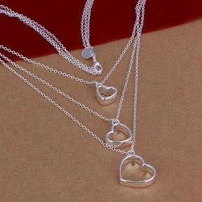 CONJUNTO CORAÇÕES PRATA 925 - CONP14