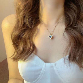 COLAR CORAÇÃO CRISTAL BANHADO EM OURO 18K - GARG872