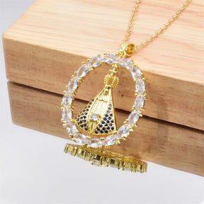 COLAR NOSSA SENHORA BANHADO EM OURO 18K - GARGSI80