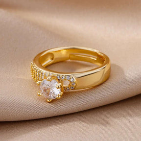 ANEL AJUSTÁVEL PONTO DE LUZ BANHADO EM OURO 18K - AN22