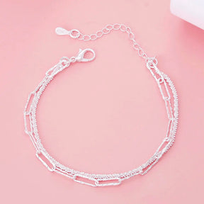 PULSEIRA DUPLA CORRENTE CRAVEJADA PRATA 925 - PUL6860