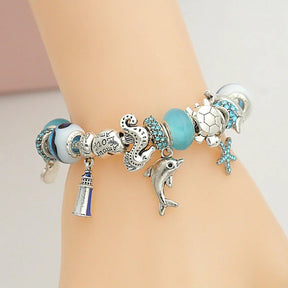 PULSEIRA PANDORA OCEANO COM BERLOQUES PRATA 925 - PUL1577