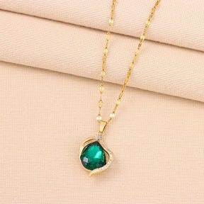 COLAR ESMERALDA BANHADO EM OURO 18K - GARG110
