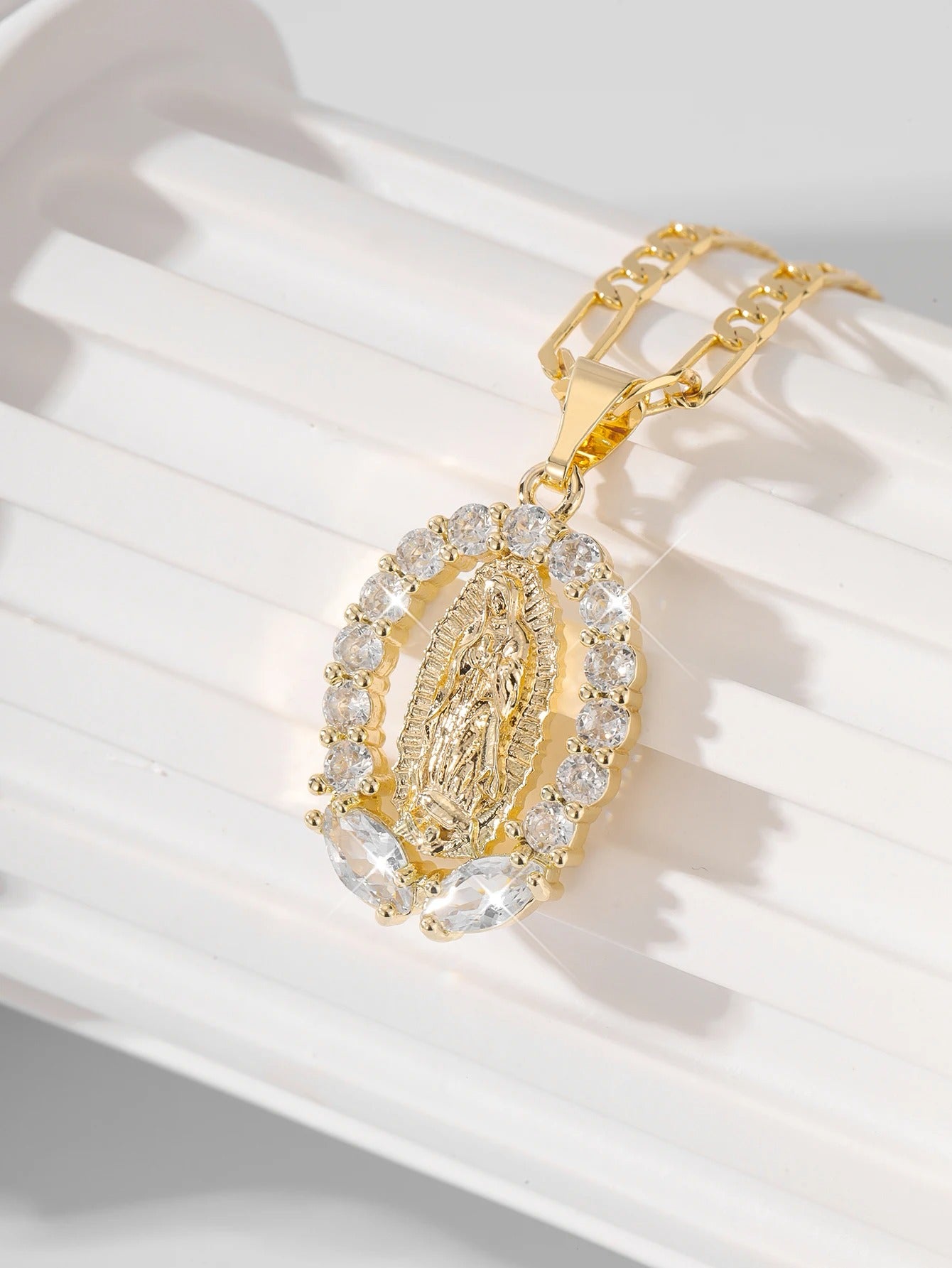 COLAR  NOSSA SENHORA BANHADO EM OURO 18K - GARGSI877