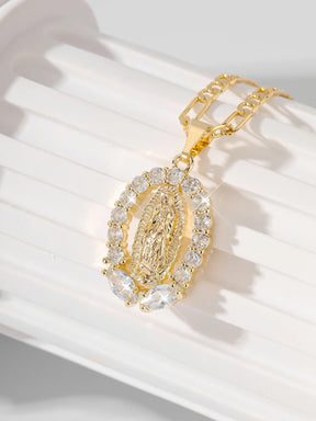 COLAR  NOSSA SENHORA BANHADO EM OURO 18K - GARGSI877