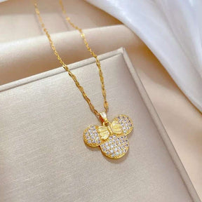 COLAR MICKEY CRAVEJADO BANHADO EM OURO 18K - GARG14