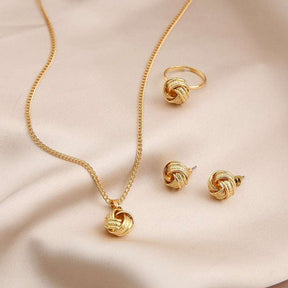 CONJUNTO NÓZINHO BANHADO EM OURO 18K - CONJ367