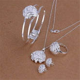 SUPER CONJUNTO FLORES  PRATA 925 - CONP804