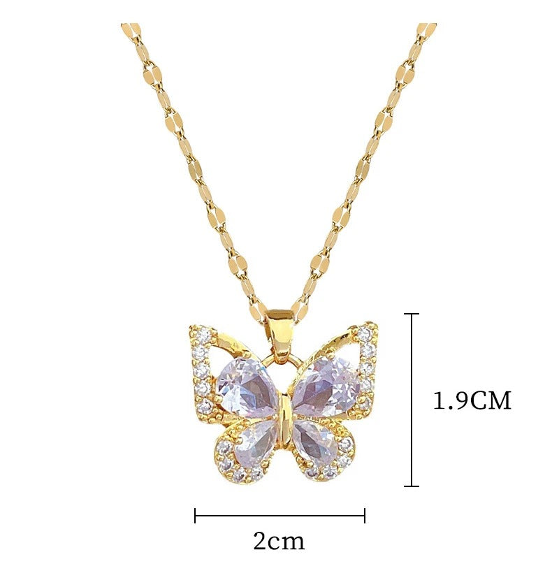 CONJUNTO BORBOLETAS CRAVEJADAS BANHADO EM OURO 18K - CONJ32