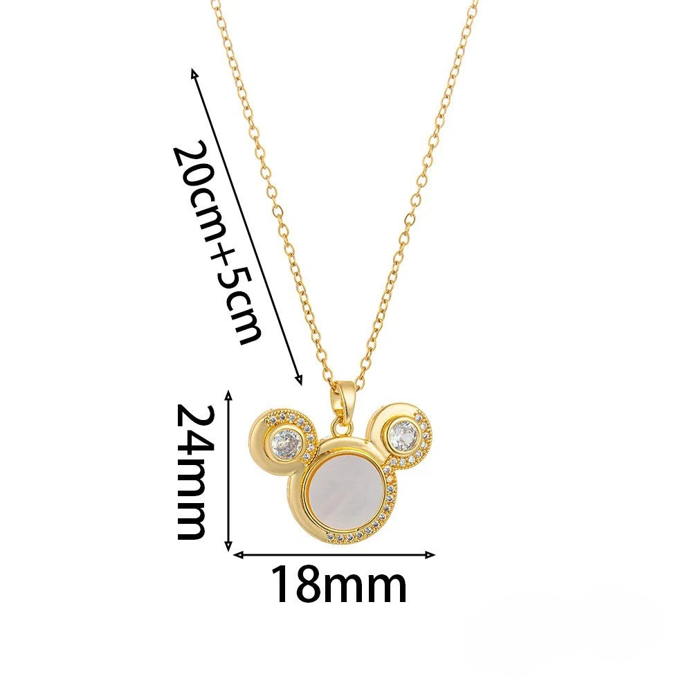 COLAR MICKEY ESPELHADO BANHADO EM OURO 18K - GARG74