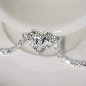 PULSEIRA PRATA 925 CRAVEJADA CORAÇÃO - PUL812