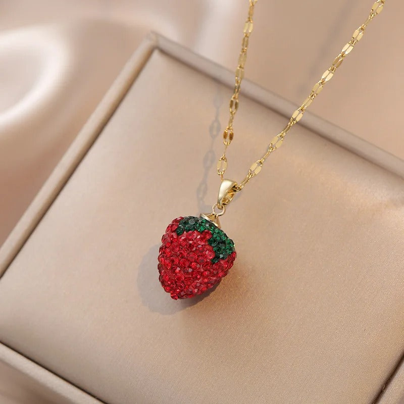 COLAR MORANGO BANHADO EM OURO 18K - GARG800