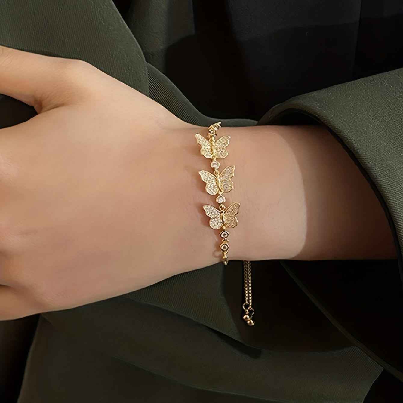 PULSEIRA BORBOLETAS BANHADA EM OURO 18K - PLSI 971