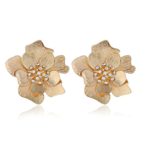 BRINCO FLORES DE PEÔNIAS BANHADO EM OURO 18K - BRSI268