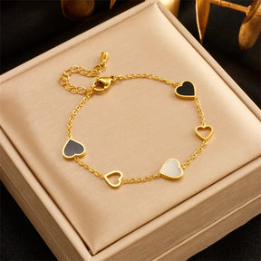 PULSEIRA CORAÇÕES BANHADA EM OURO 18K - PLS 123