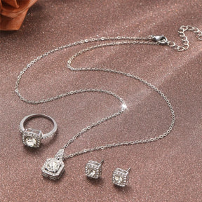 SUPER CONJUNTO CRISTAIS PRATA 925 - CONP465