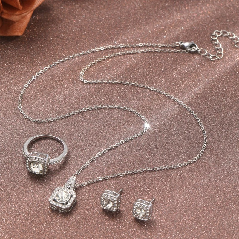 SUPER CONJUNTO CRISTAIS PRATA 925 - CONP465