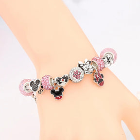 PULSEIRA PANDORA DISNEY COM BERLOQUES CRAVEJADOS PRATA 925 - PUL135