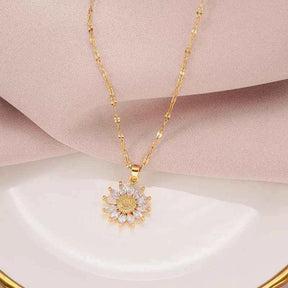 COLAR GIRASSOL BANHADO EM OURO 18K - GARGSI079