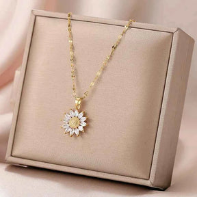 COLAR GIRASSOL BANHADO EM OURO 18K - GARGSI079