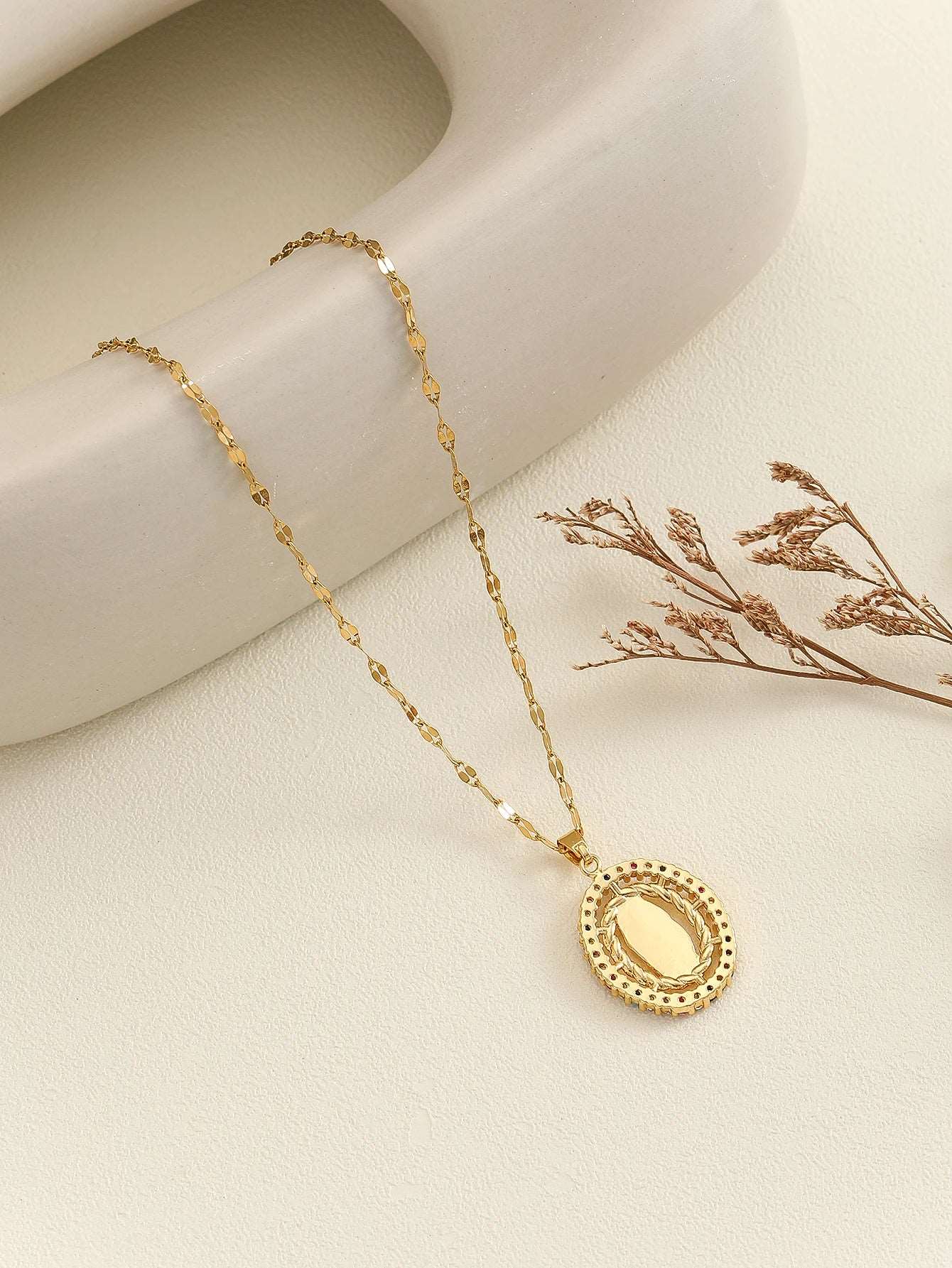 COLAR NOSSA SENHORA BANHADO EM OURO 18K - GARGSI199