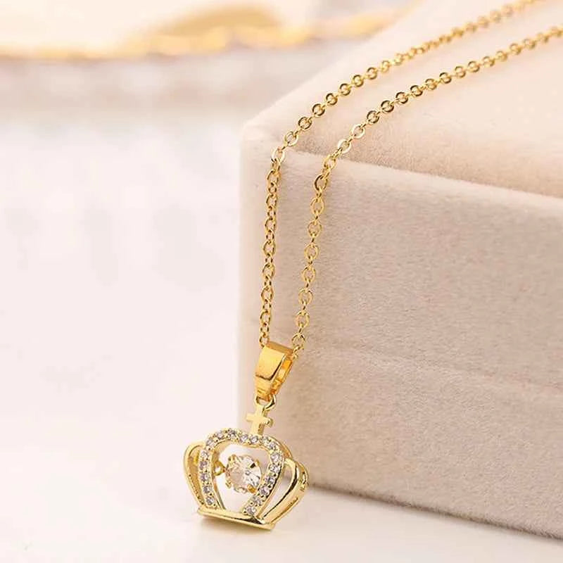 COLAR COROA DE ZIRCÔNIAS BANHADO EM OURO 18K - GARGSI014