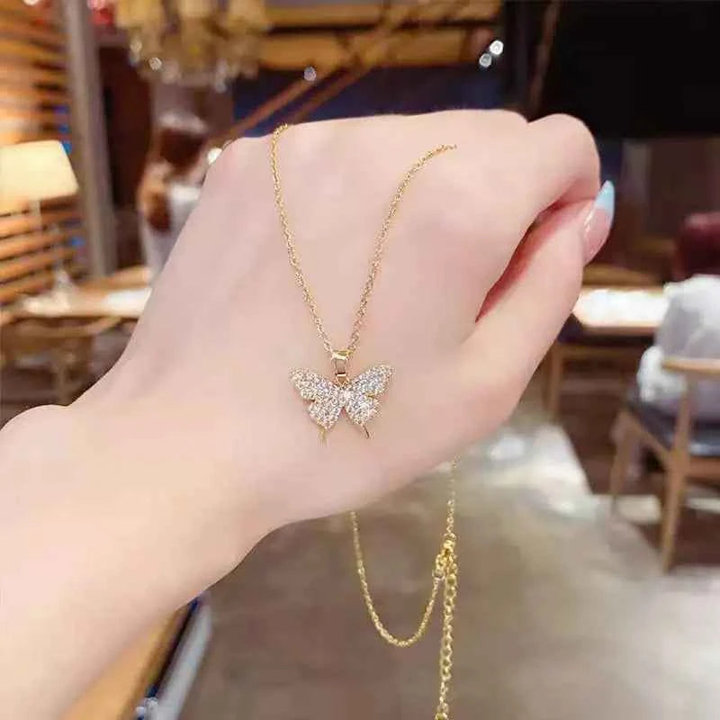 COLAR BORBOLETA BANHADO EM OURO 18K - GARGSI0564