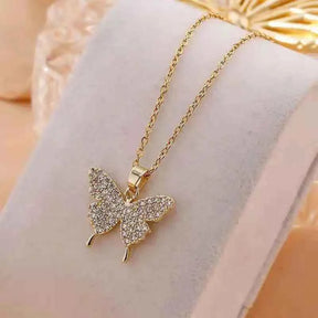 COLAR BORBOLETA BANHADO EM OURO 18K - GARGSI0564