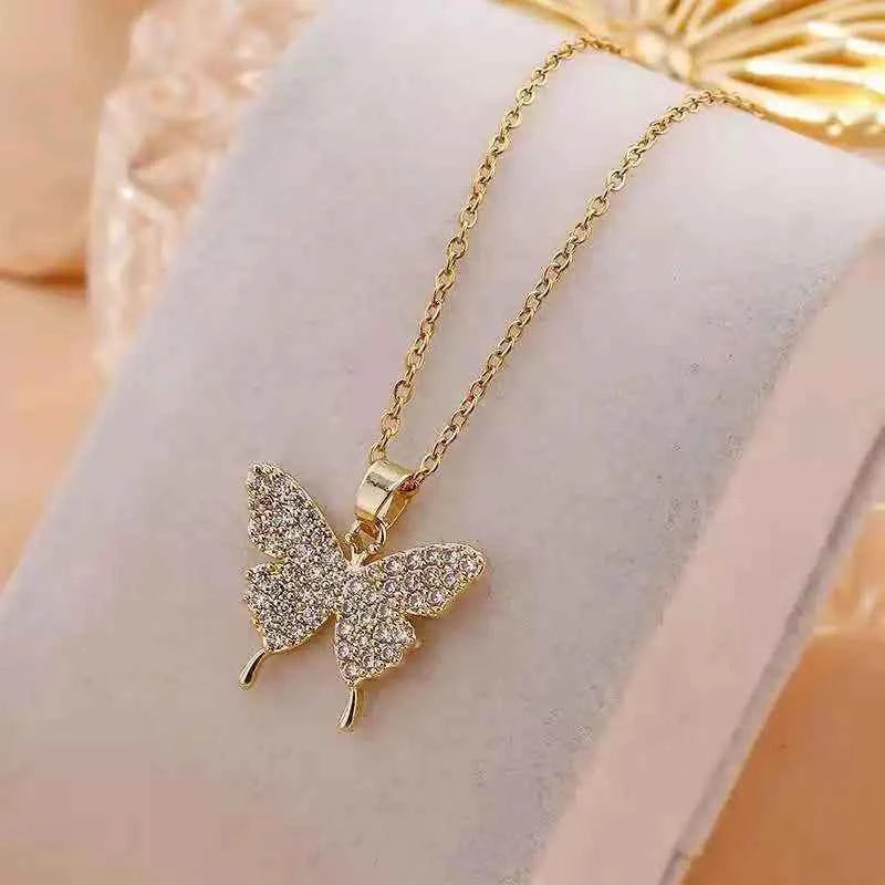 COLAR BORBOLETA BANHADO EM OURO 18K - GARGSI0564