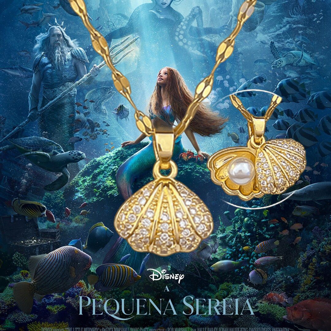 COLAR A PEQUENA SEREIA BANHADO EM OURO 18K - GARGSI013